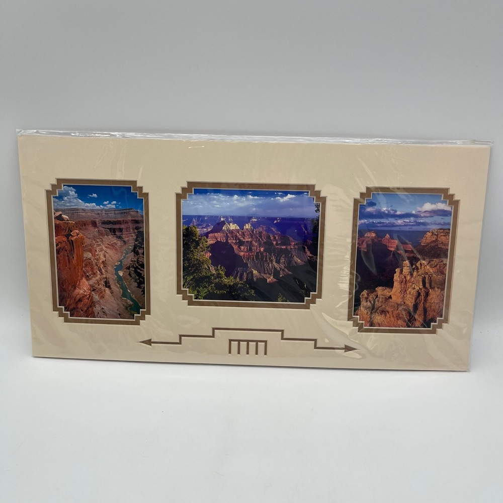 South Rim Studio Grand Canyon Triple Photo Triptych KV & JA Johnson Matted Art